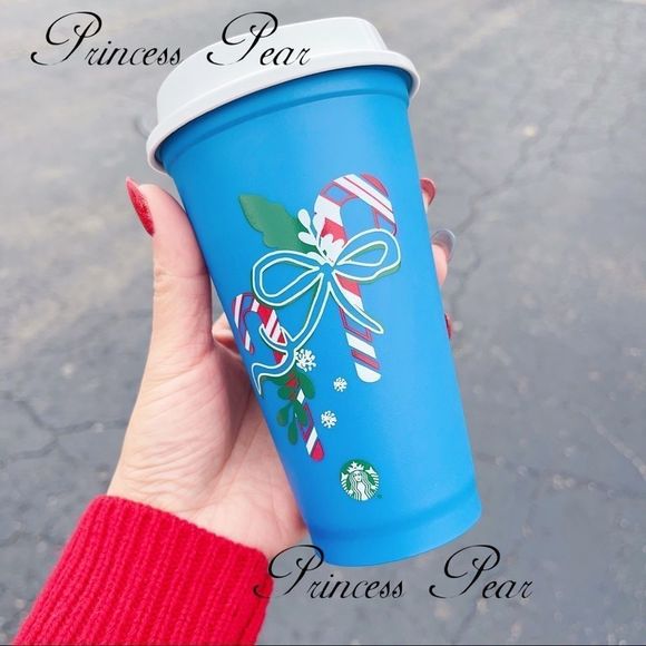 3xStarbucks Holiday 2021 Candy Cane Blue to Green Color Changing Reusable Hot - Picture 2 of 8